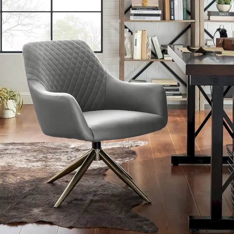 Fauteuil d'appoint pivotant en similicuir
