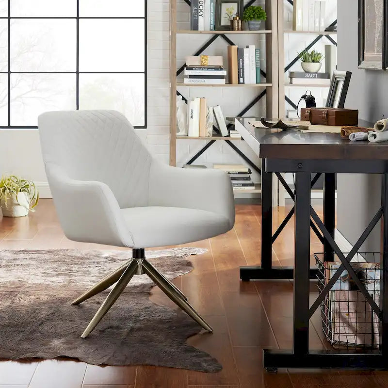 Fauteuil d'appoint pivotant en similicuir