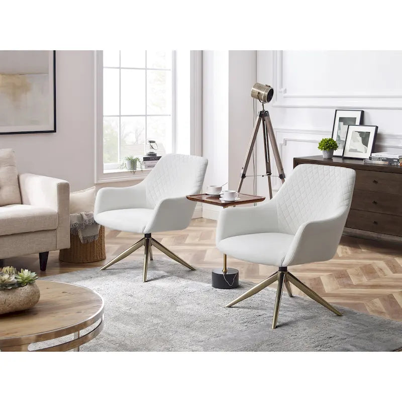 Fauteuil d'appoint pivotant en similicuir