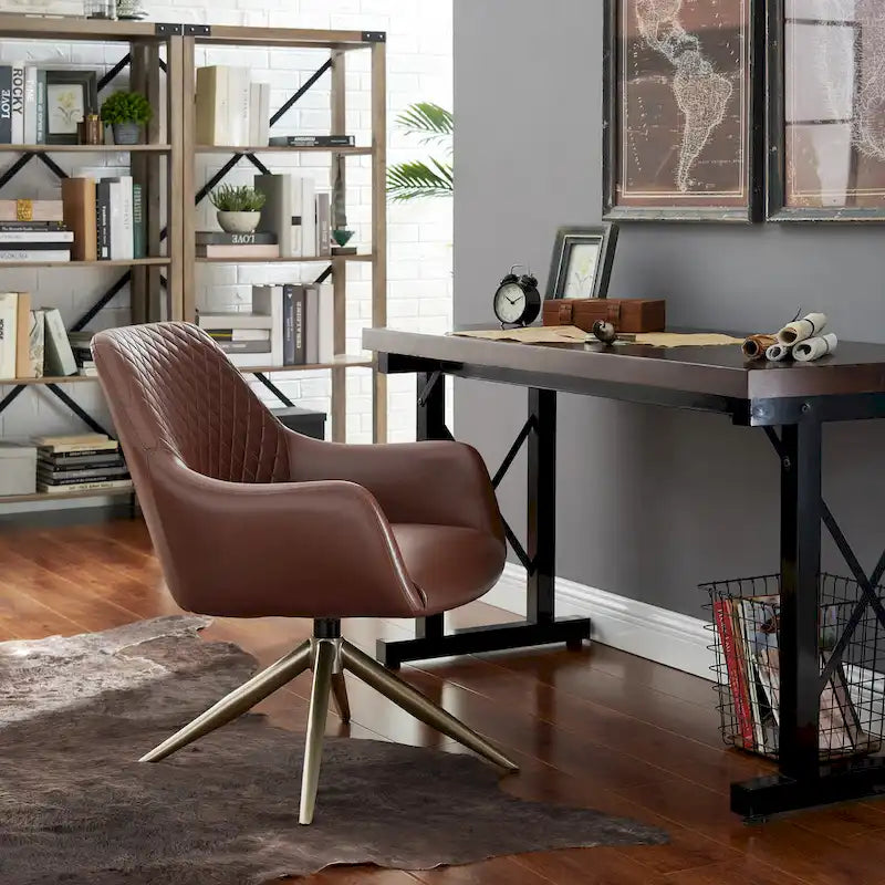 Fauteuil d'appoint pivotant en similicuir