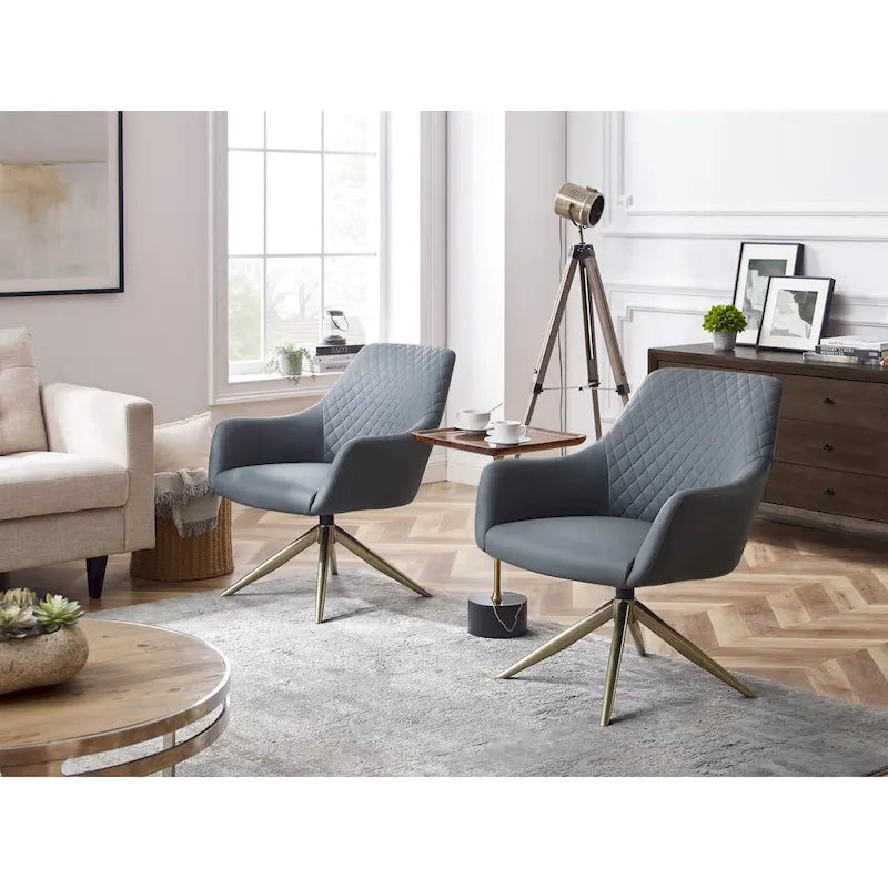 Fauteuil d'appoint pivotant en similicuir