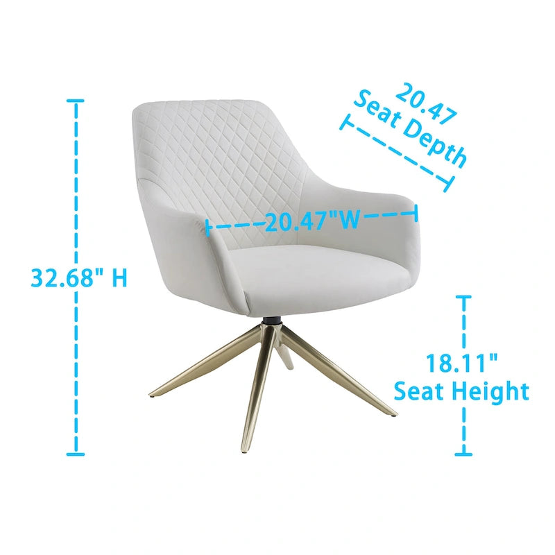 Fauteuil d'appoint pivotant en similicuir