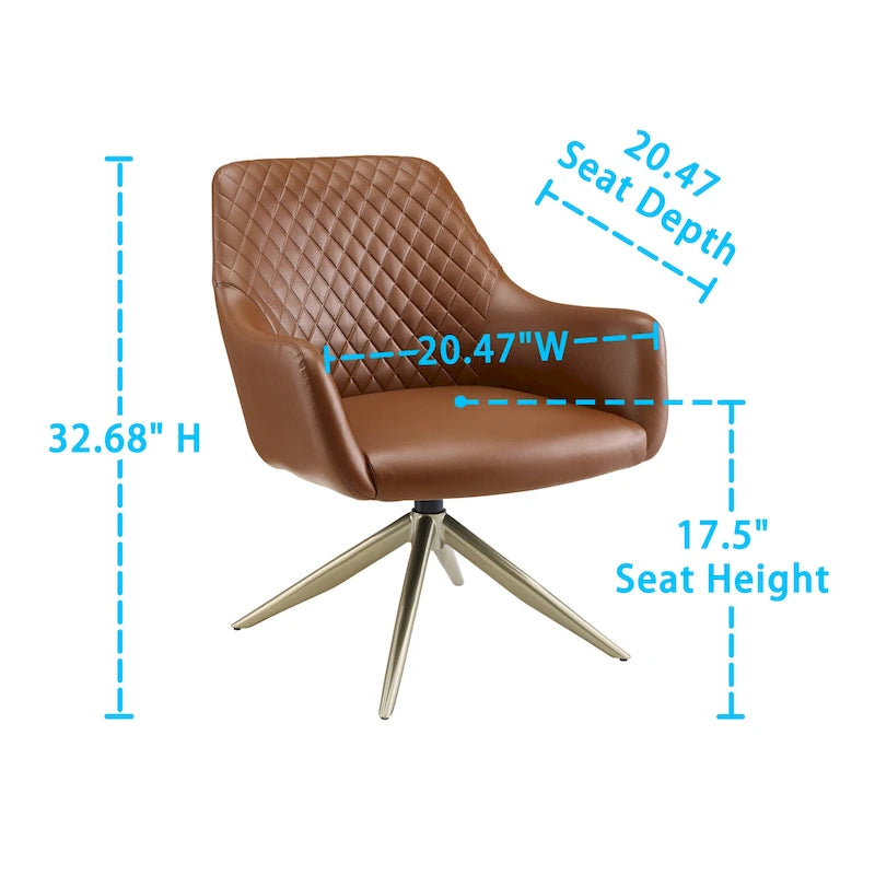 Fauteuil d'appoint pivotant en similicuir
