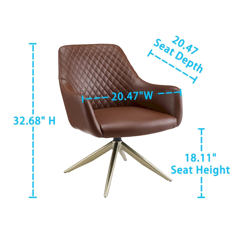 Fauteuil d'appoint pivotant en similicuir