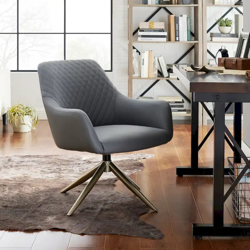 Fauteuil d'appoint pivotant en similicuir