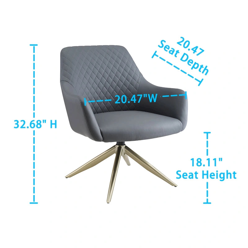 Fauteuil d'appoint pivotant en similicuir