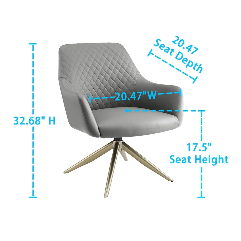 Fauteuil d'appoint pivotant en similicuir