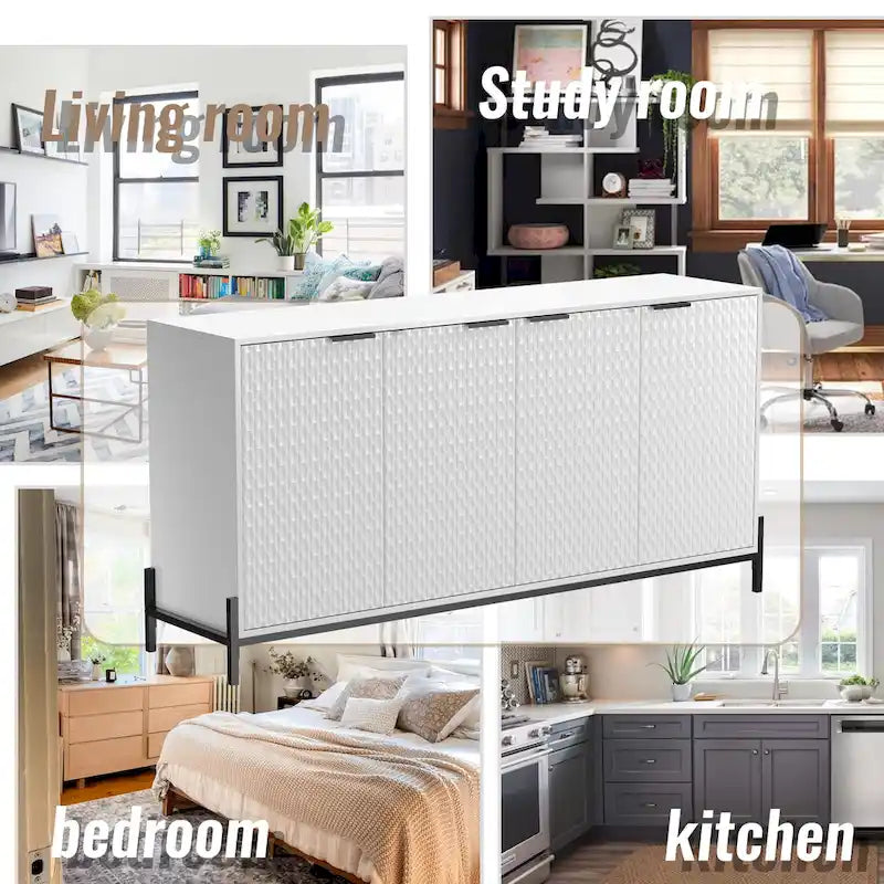 Buffets d'appoint de rangement 4 portes