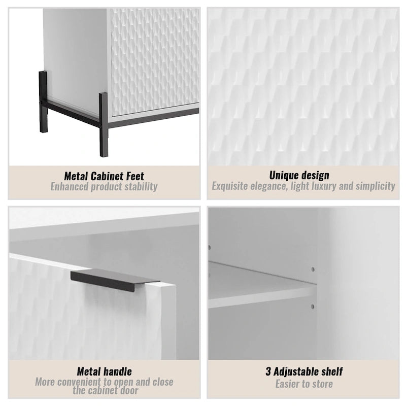 Buffets d'appoint de rangement 4 portes