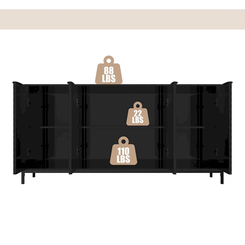 Buffets d'appoint de rangement 4 portes