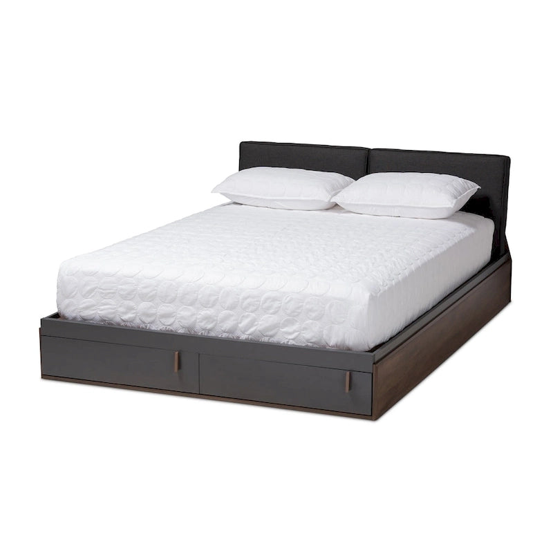 Lit plateforme de rangement taille contemporaine