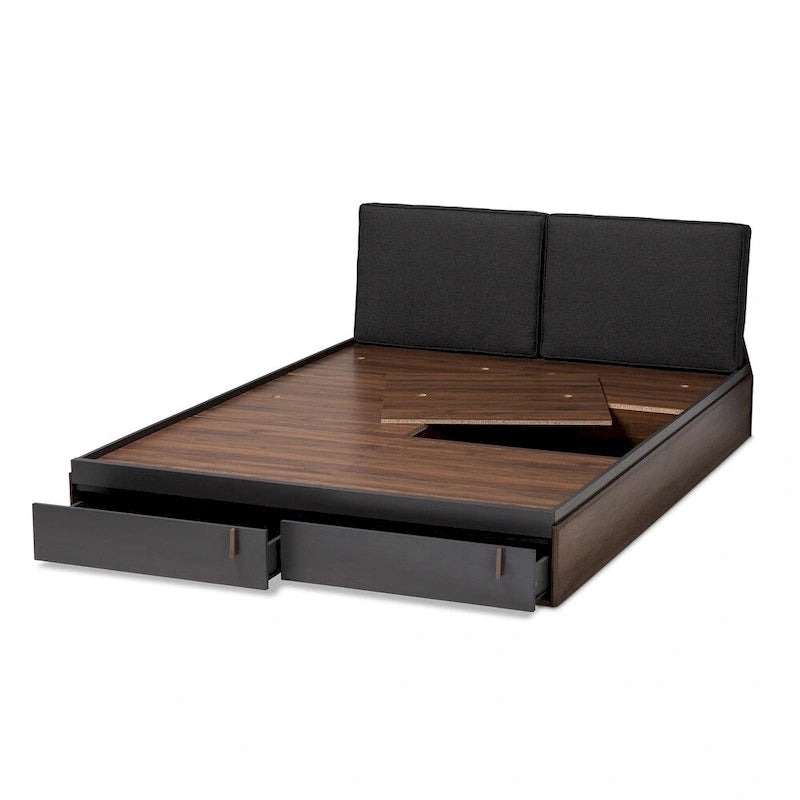 Lit plateforme de rangement taille contemporaine