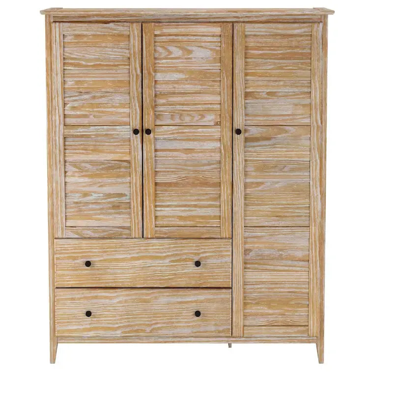 Meuble en bois Armoire 3 portes en bois massif