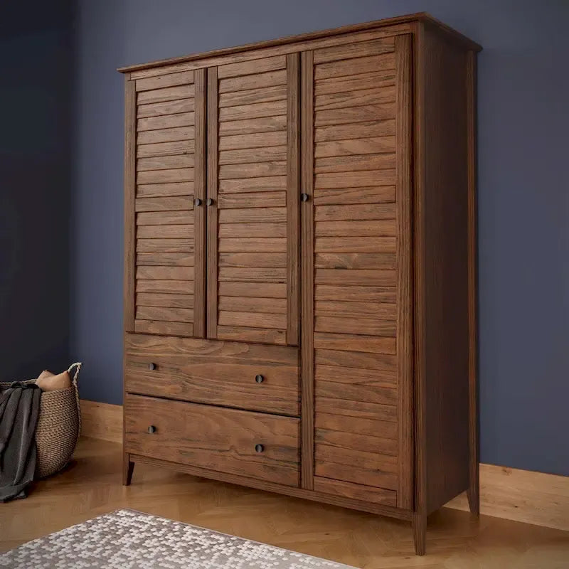 Meuble en bois Armoire 3 portes en bois massif