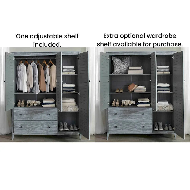 Meuble en bois Armoire 3 portes en bois massif
