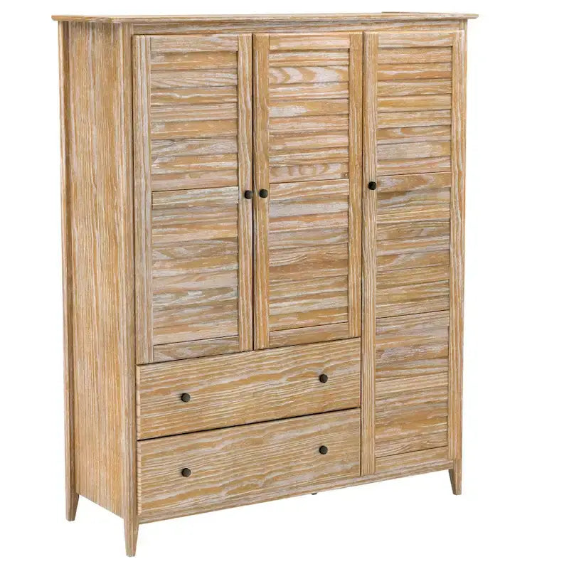 Meuble en bois Armoire 3 portes en bois massif