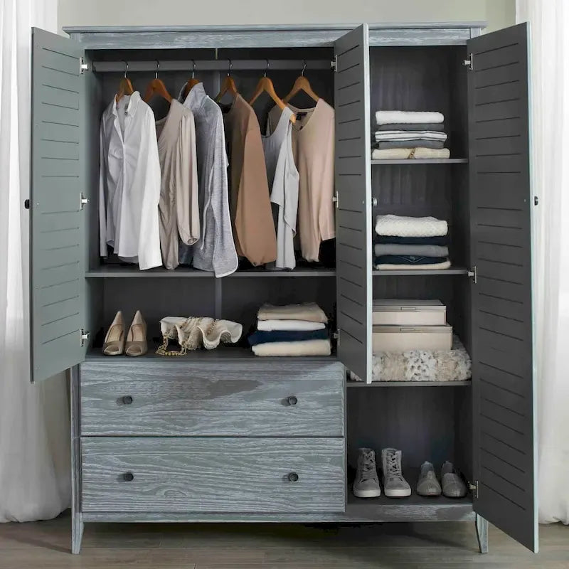 Meuble en bois Armoire 3 portes en bois massif