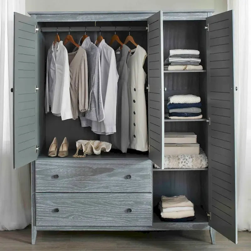 Meuble en bois Armoire 3 portes en bois massif