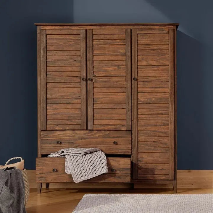 Meuble en bois Armoire 3 portes en bois massif