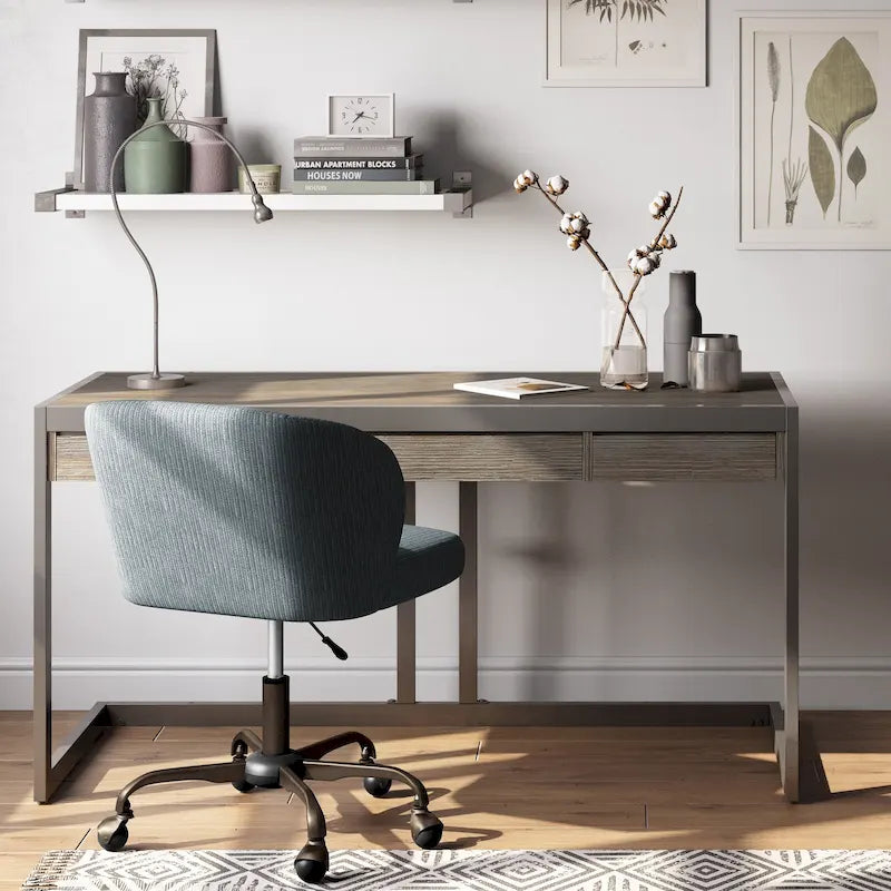Bureau industriel en bois d'acacia massif