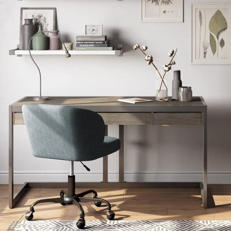 Bureau industriel en bois d'acacia massif