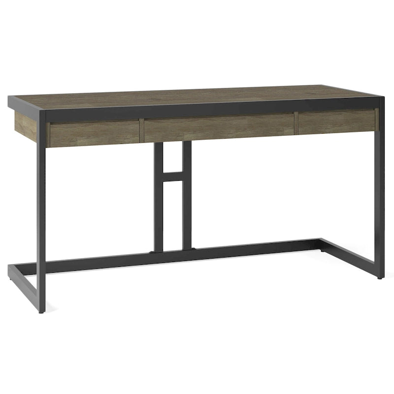 Bureau industriel en bois d'acacia massif