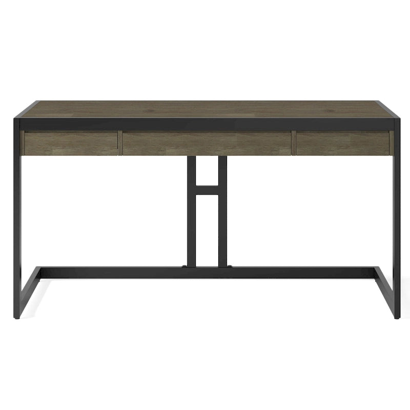 Bureau industriel en bois d'acacia massif