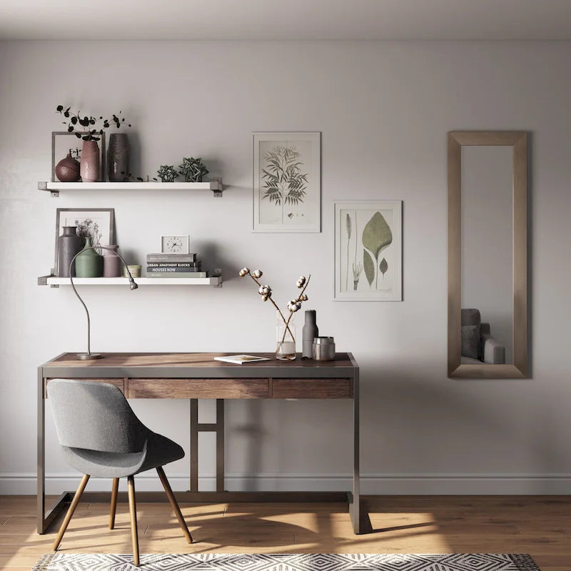 Bureau industriel en bois d'acacia massif