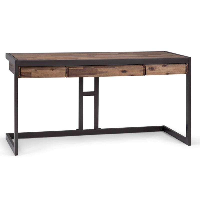 Bureau industriel en bois d'acacia massif
