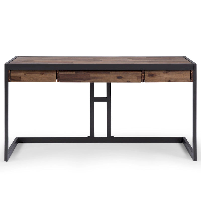 Bureau industriel en bois d'acacia massif