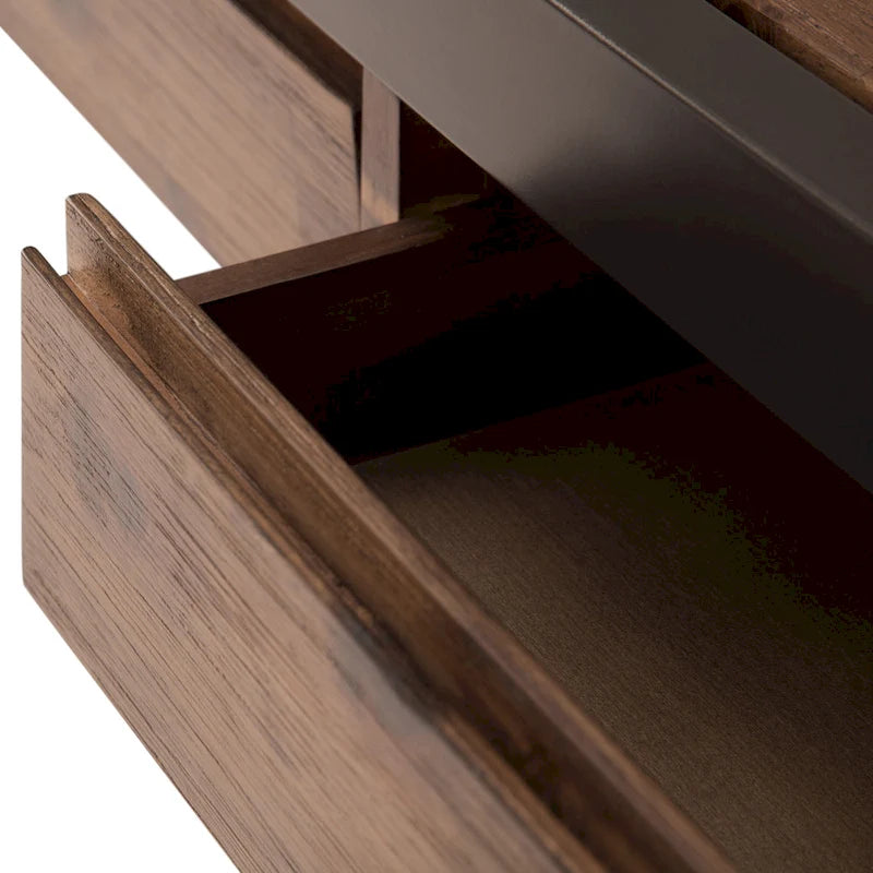 Bureau industriel en bois d'acacia massif