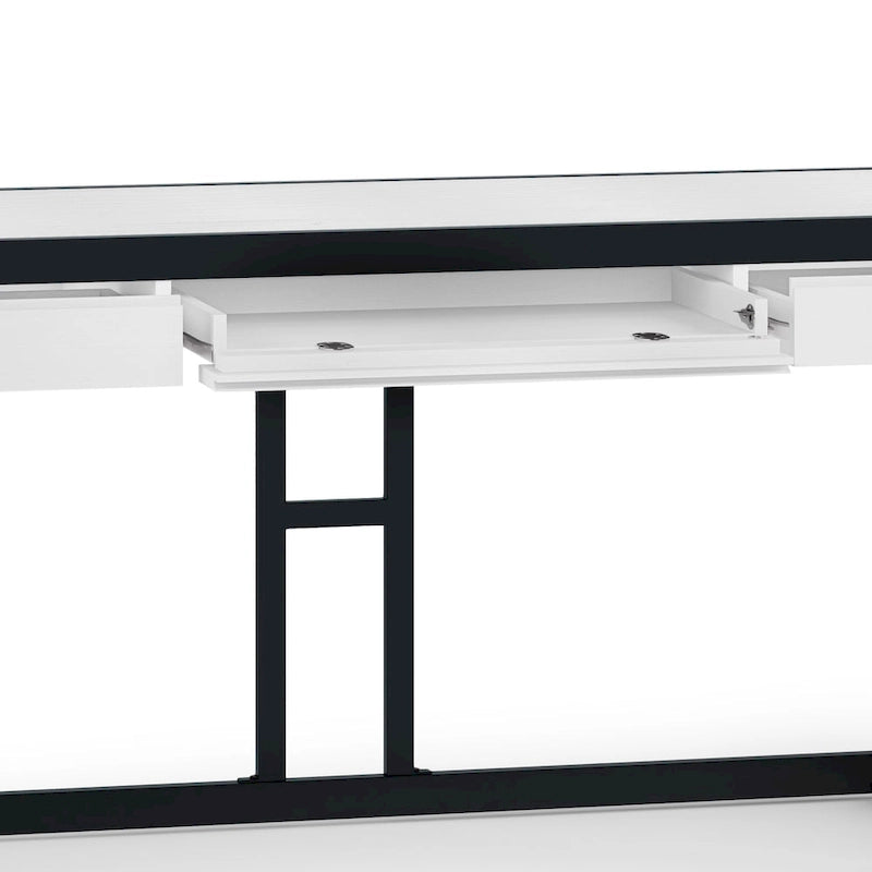 Bureau industriel en bois d'acacia massif