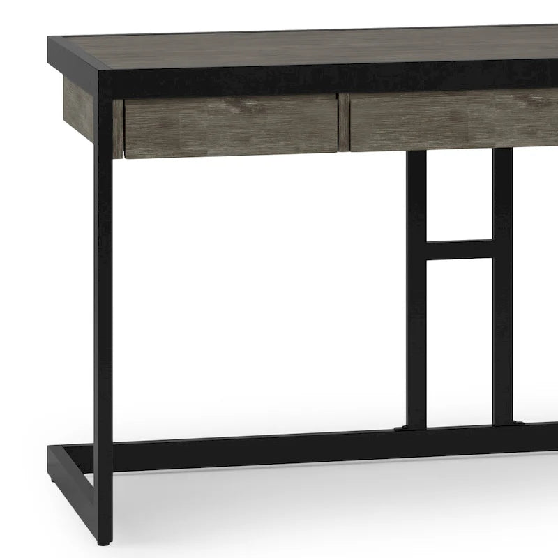 Bureau industriel en bois d'acacia massif