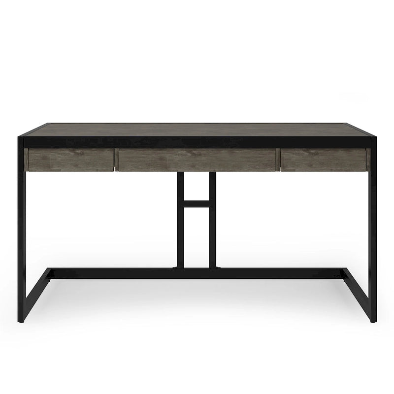 Bureau industriel en bois d'acacia massif