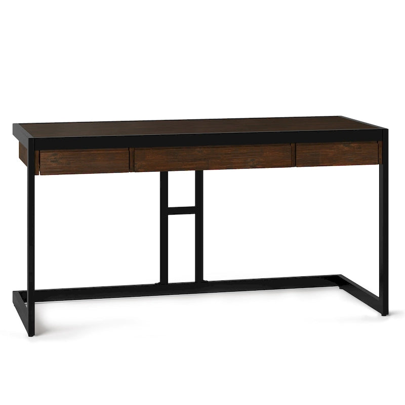 Bureau industriel en bois d'acacia massif
