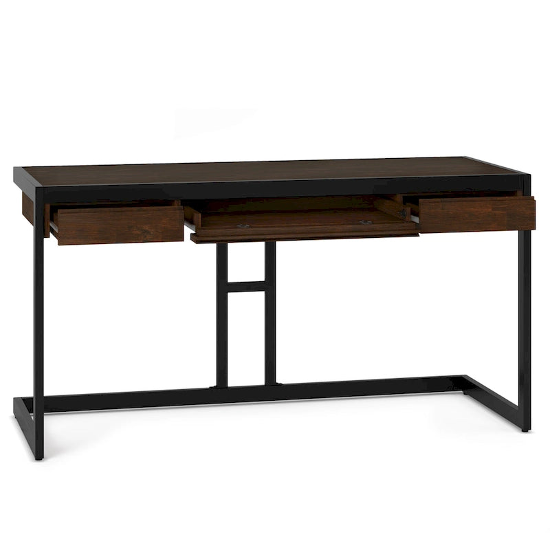 Bureau industriel en bois d'acacia massif