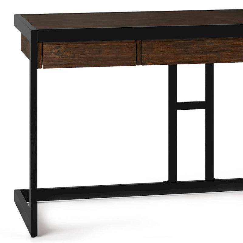 Bureau industriel en bois d'acacia massif