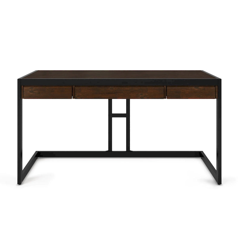 Bureau industriel en bois d'acacia massif