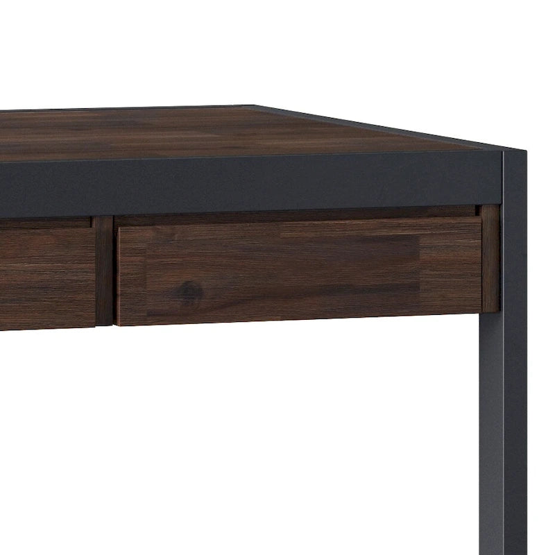Bureau industriel en bois d'acacia massif