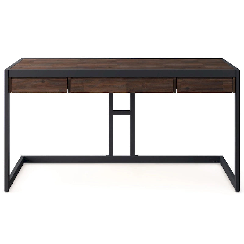 Bureau industriel en bois d'acacia massif