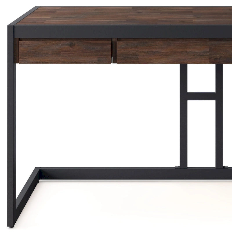 Bureau industriel en bois d'acacia massif