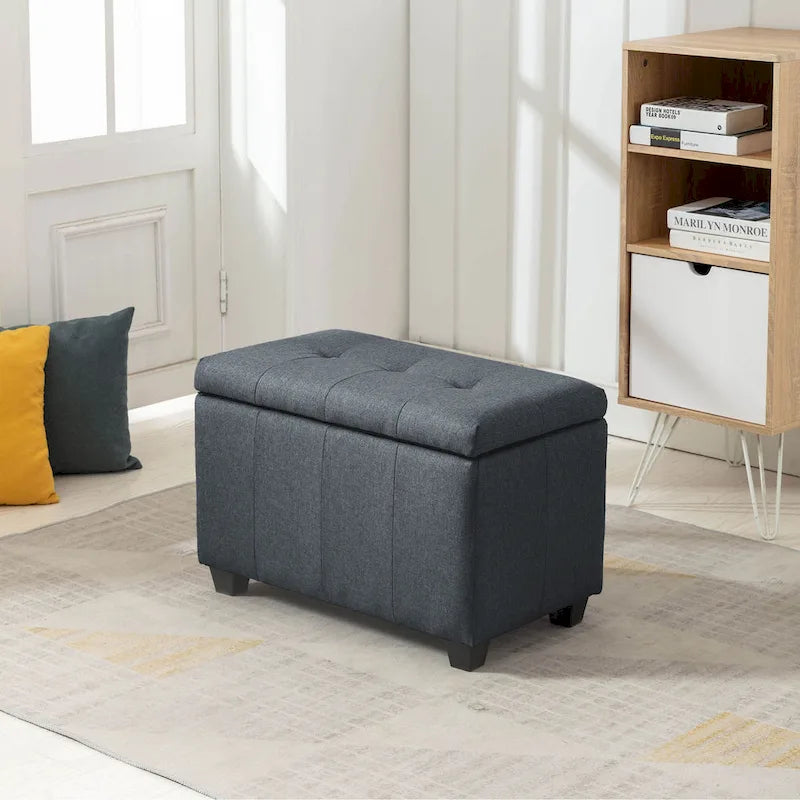 Banc de rangement capitonné avec couvercle à rabat