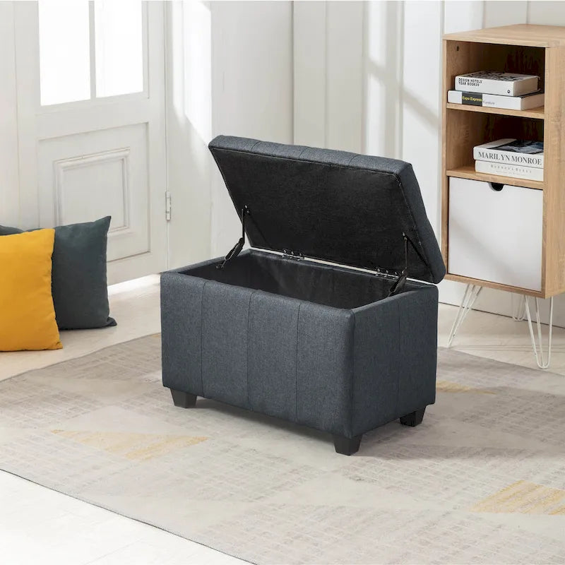 Banc de rangement capitonné avec couvercle à rabat