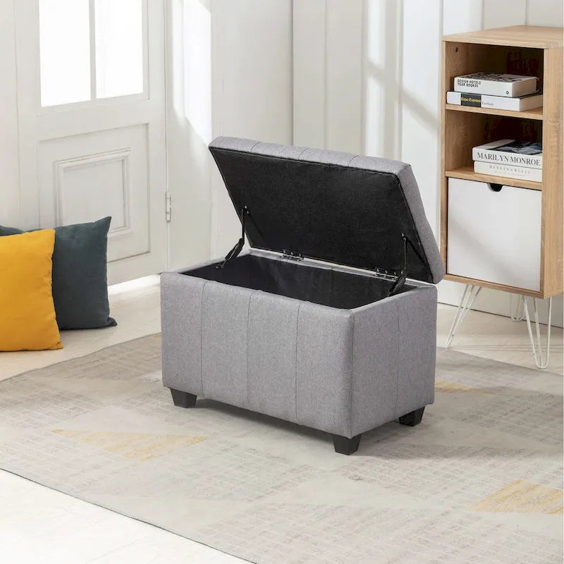 Banc de rangement capitonné avec couvercle à rabat