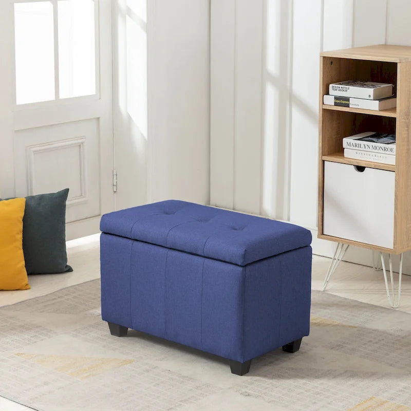 Banc de rangement capitonné avec couvercle à rabat