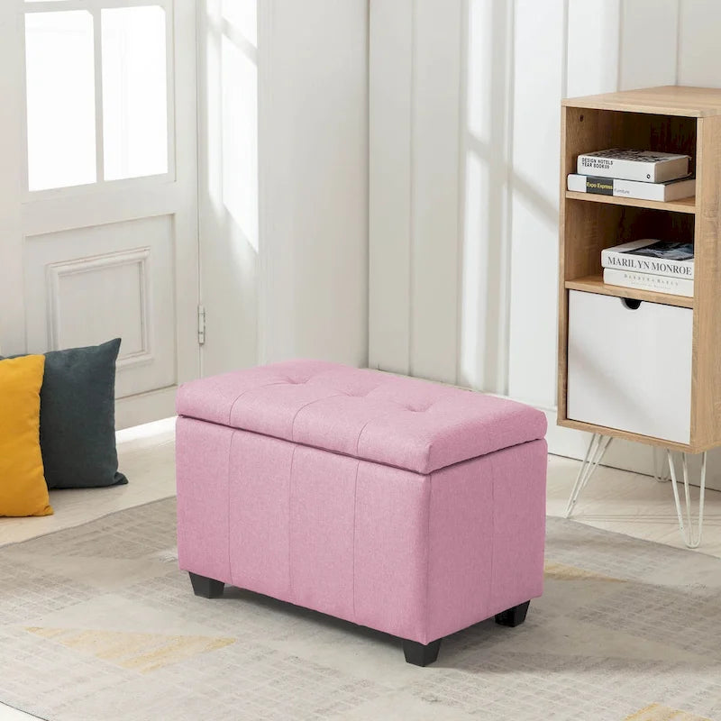 Banc de rangement capitonné avec couvercle à rabat