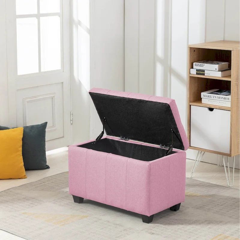 Banc de rangement capitonné avec couvercle à rabat