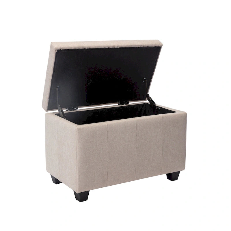 Banc de rangement capitonné avec couvercle à rabat