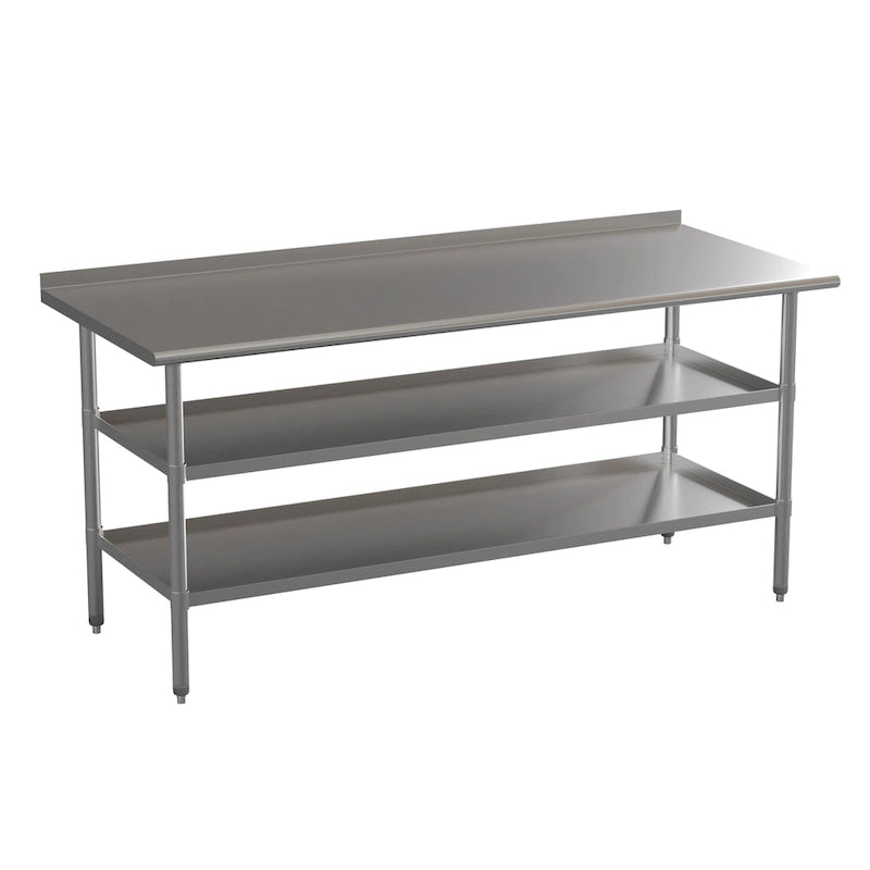 Table de travail de cuisine en acier inoxydable