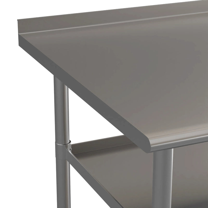 Table de travail de cuisine en acier inoxydable